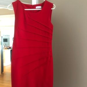 Calvin Klein red fitted dress
